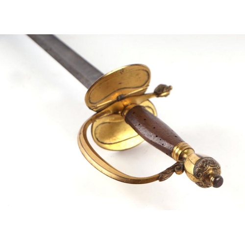 62 - A British 1796 pattern Inventory Officers sword with gilded hilt and folding knuckle guard, the stea... 