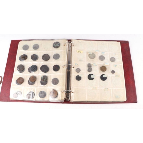 645 - A collection of Victorian and later pennies and other coinage, contained within an album.