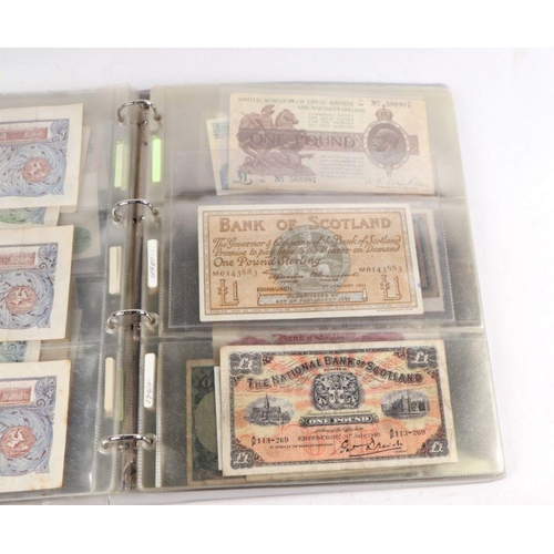 646 - A collection of British and other bank notes, including an Isle of Mann £1 note, serial number QU555... 