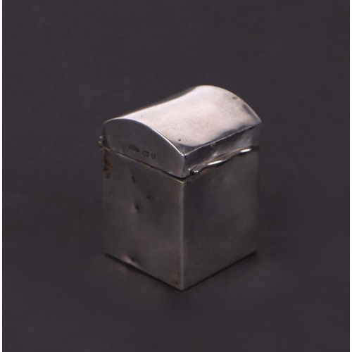 657 - A late Victorian silver dome topped patients card case with gilt interior, 35g Birmingham 1900.