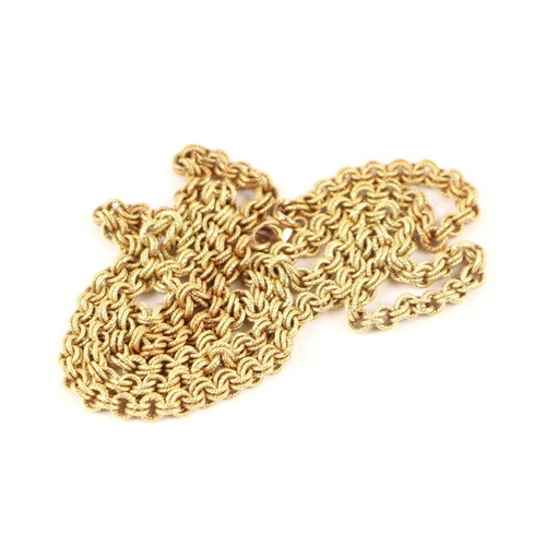 722 - An 18ct gold rope twist link necklace, 30g, approx 60cms long.