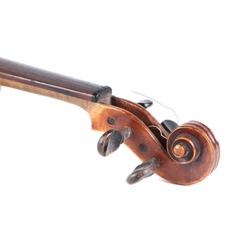 78 - A Stradivarius copy one piece back violin. 59cm long