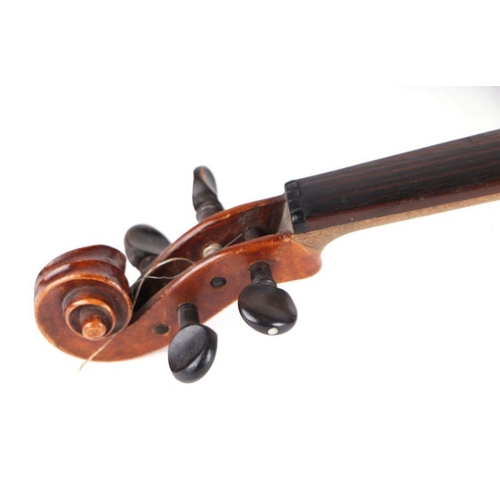 78 - A Stradivarius copy one piece back violin. 59cm long