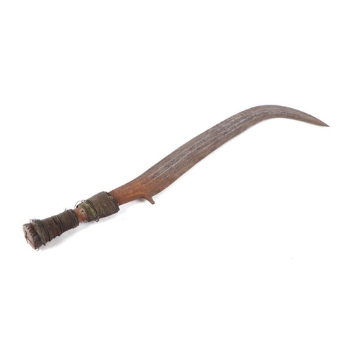 89 - An African Congo sickle sword, 54cm long.