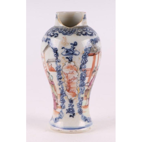 893 - A Chinese famille rose Mandarin pattern bottle vase and cover; together with a similar baluster vase... 