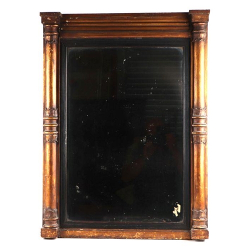 935 - A 19th century gilt gesso and wood pier mirror, 57cm wide.