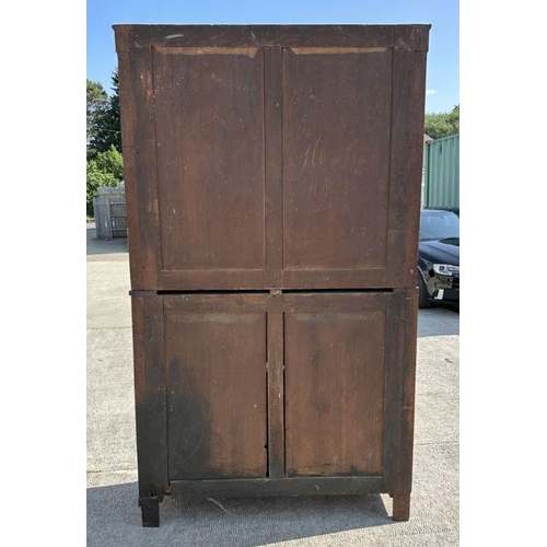 958 - A Victorian mahogany secretaire bookcase, the upper bookcase section with twin glazed drawers enclos... 