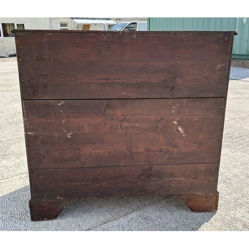 976 - A 19th century mahogany secretaire chest, the secretaire section opening to reveal a fitted interior... 