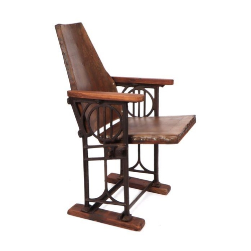 995 - An Art Deco cast iron folding theatre chair.