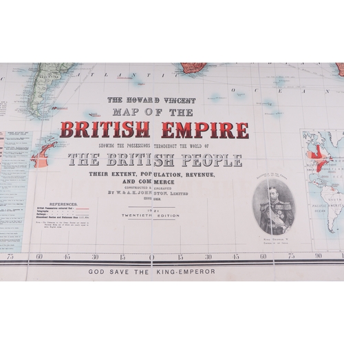 20 - W A & A K Johnston Ltd, Edinburgh & London, Howard Vincent map of the British Empire, 1921, 20th Edi... 