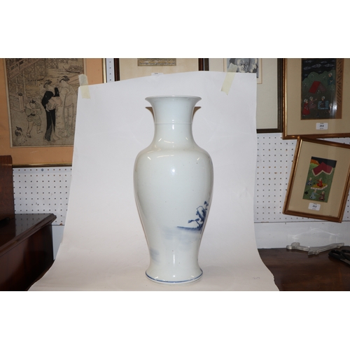 891 - A large Chinese blue and white baluster vase decorated with figures in a landscape, 46cm high.