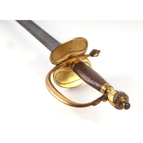 118 - A British 1796 pattern Infantry Officers sword with gilded hilt and folding knuckle guard, the steal... 