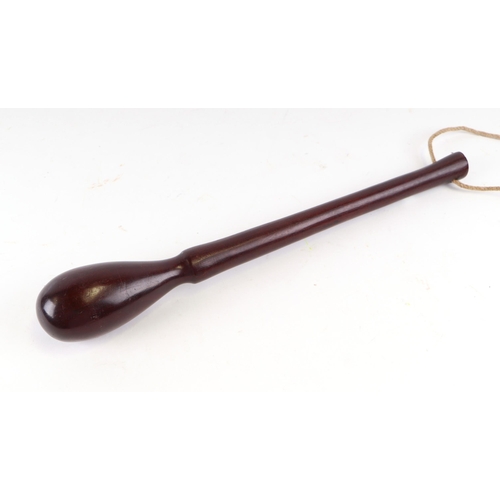 119 - A possibly 19th century hardwood bosons cosh or rigging belaying pin, 43cm long.