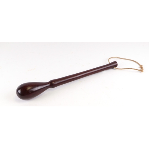 119 - A possibly 19th century hardwood bosons cosh or rigging belaying pin, 43cm long.