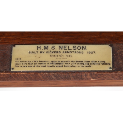 120 - A mast builders scratch built scale model of HMS Nelson, built by Vickers Armstrong, the original bu... 