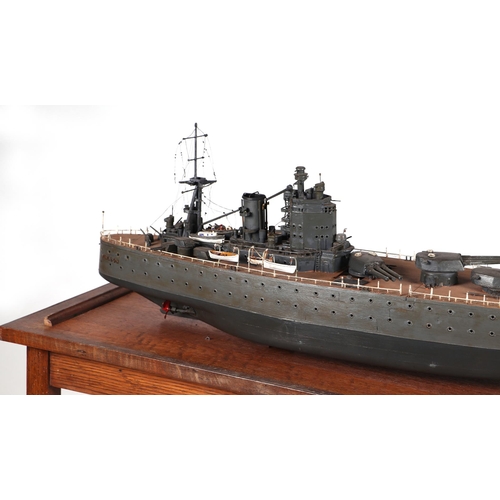 120 - A mast builders scratch built scale model of HMS Nelson, built by Vickers Armstrong, the original bu... 