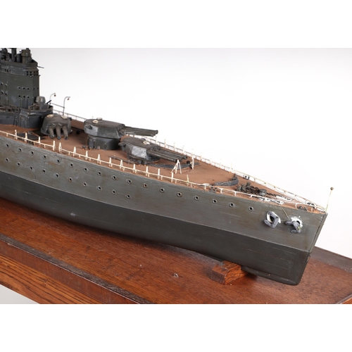 120 - A mast builders scratch built scale model of HMS Nelson, built by Vickers Armstrong, the original bu... 