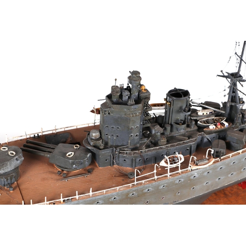 120 - A mast builders scratch built scale model of HMS Nelson, built by Vickers Armstrong, the original bu... 