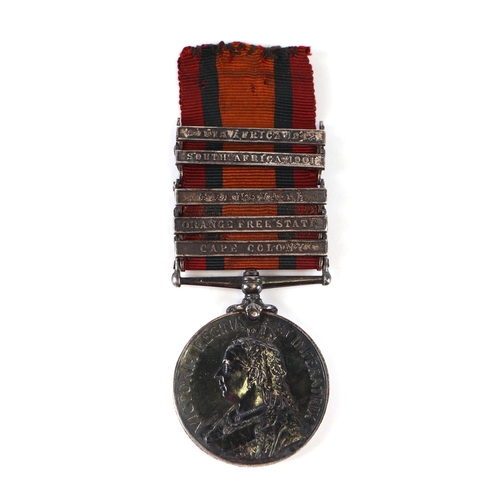 140 - A Victorian Queen South Africa medal, awarded to 8212 SAPPER R. EMMERSON RL. Engineers with five bar... 