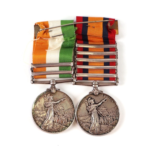 141 - Victorian Queen South African medal, awarded to 2397 PTE C. THOMAS DEVON REG with five clasps for Tu... 