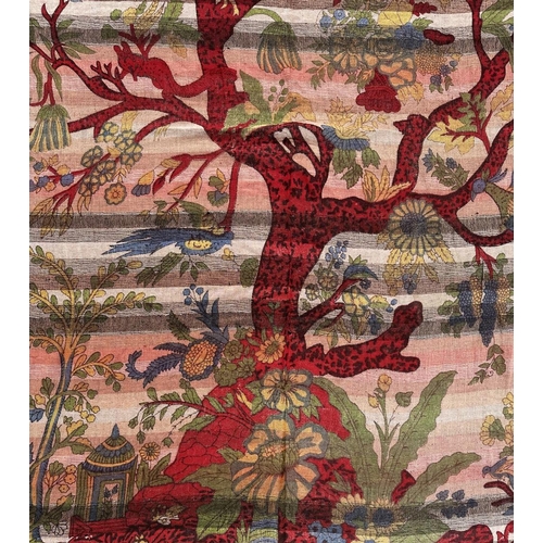 146 - An Indian wall hanging depicting the Tree of Life with central tree, birds and animal motifs, approx... 