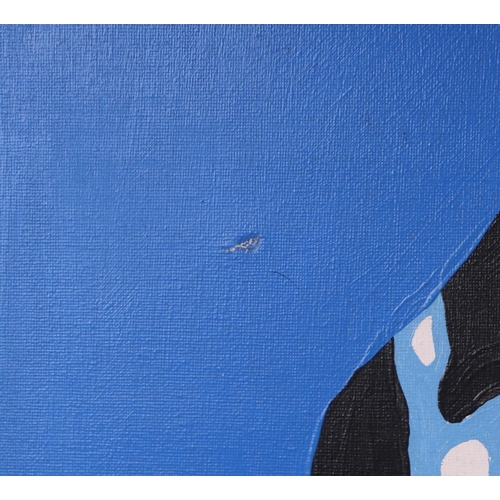 175 - Cameron Blake (modern British) - Blue Dalmatian - acrylic on canvas, unframed on stretcher, with cer... 