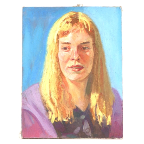 178 - N Shoa (modern British) - Portrait of a Blond Haired Young Girl - oil on canvas, signed & dated '97 ... 