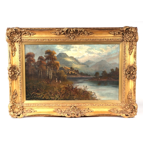 184 - Frank Hider (1861-1933) - Coastal Scene - signed lower right, oil on canvas, framed. 50 by 30cm; tog... 