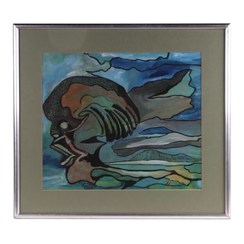 188 - Taju Mohibi (modern Lagos) - Swimming for Pleasure - abstract watercolour, signed and dated Nov '81,... 