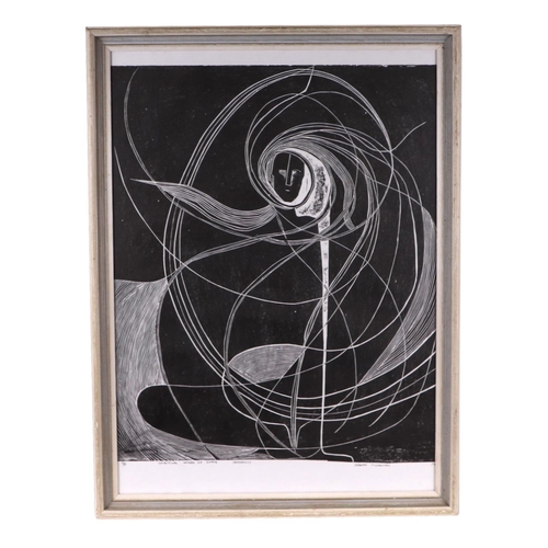 189 - After Joseph Muzondo (Zimbabwean b1955) - Spiritual Winds of Shave - limited edition wood cut print,... 