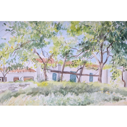 204 - 20th century continental school - Landscape with Whitewashed Buildings - indistinctly signed lower l... 