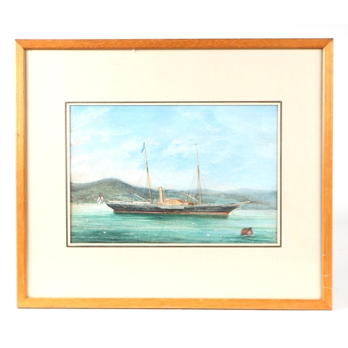 220 - 20th century school - Study of a Paddle Steamer - watercolour, framed & glazed, 25 by 17cms.