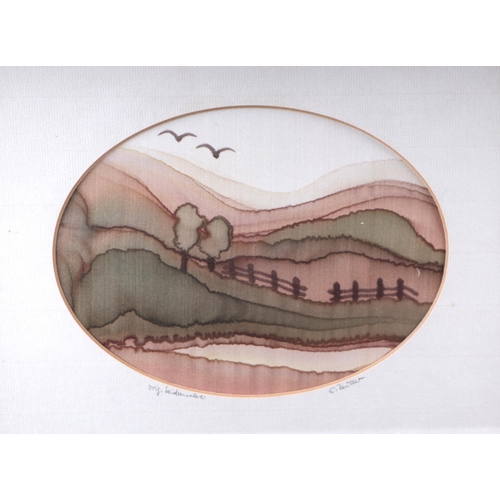 231 - E Kuiller (?) a set of three silk screens prints depicting landscape scenes, signed in pencil to the... 