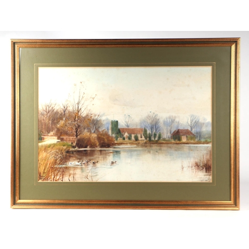 239 - H C Fox (1855-1929) - Ducks on a Pond - signed & dated 1890 lower left, 54 b7 36cms; together with a... 