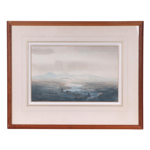 257 - Ray Beddington (1910-1995) - A Moorland Scene with Mountains in the Distance - watercolour, signed l... 