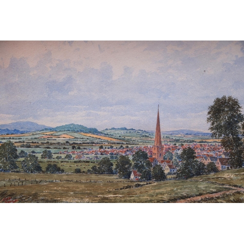 267 - John Gough (modern British) - Ledbury, Looking Toward the Marcles - watercolour, signed lower left, ... 