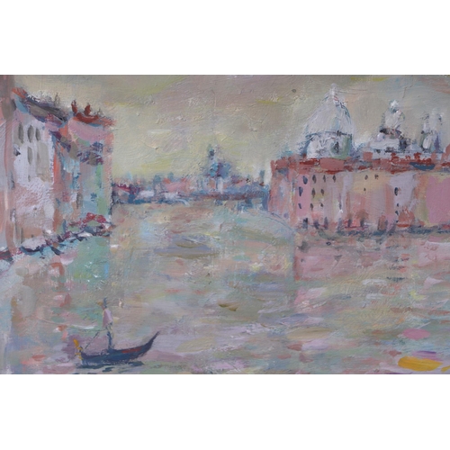 274 - Jane Soeder (b1934) - Afternoon in Venice - oil on paper laid down, signed lower right, framed and g... 