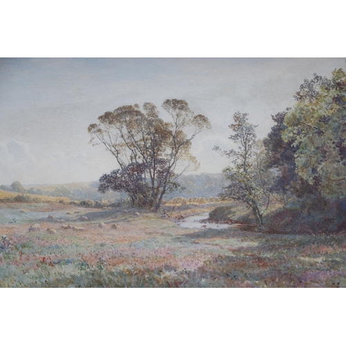 288 - M Forster (1902-2002) - River Landscape with Sheep Grazing Beside the River - watercolour, signed lo... 