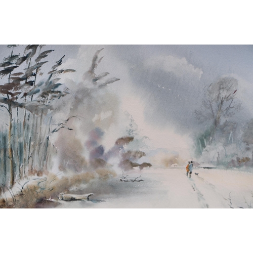 300 - Ralph Leaper (modern British) - Winter Sunshine at Uddens, Ferndown - watercolour, signed lower left... 