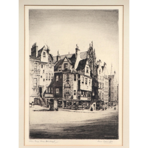 303 - After James Macintyre (b1926) - John Knox House, Edinburgh - titled and signed in pencil to the marg... 