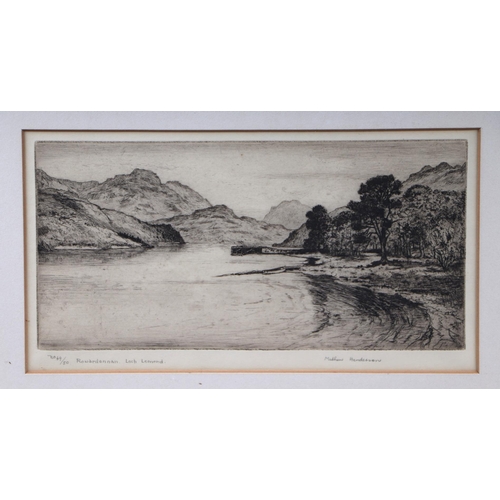 312 - After Mathew Henderson (active 1919-1933) - Loch Lomond - a limited edition etching, numbered 49/50,... 