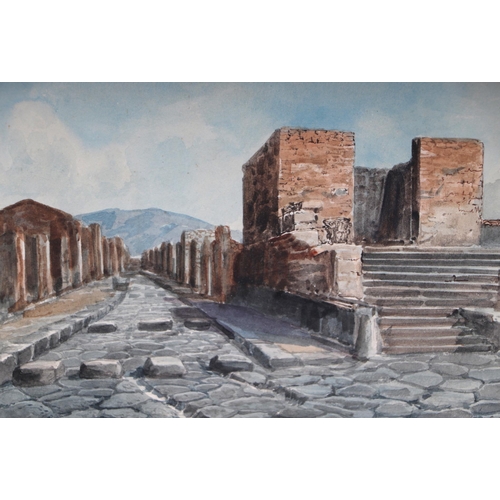 322 - Giovanni Gallo (b1942) - Study of the Ruins at Pompei - watercolour, signed and dated lower right 19... 