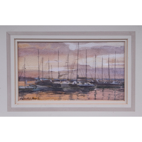 323 - A Charles-Jones (modern British) - Yachts in Full Sail - watercolour; together with another by the t... 