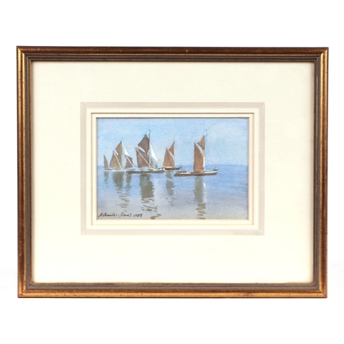 323 - A Charles-Jones (modern British) - Yachts in Full Sail - watercolour; together with another by the t... 