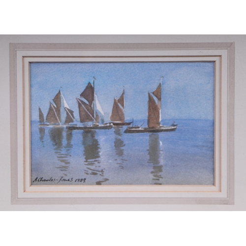 323 - A Charles-Jones (modern British) - Yachts in Full Sail - watercolour; together with another by the t... 