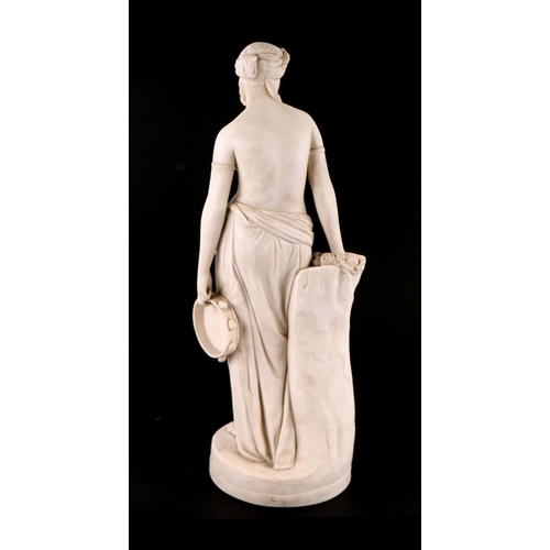 390 - A Victorian Copeland Parian ware figure - The Dancing Girl Reposing - modelled after the engraving b... 