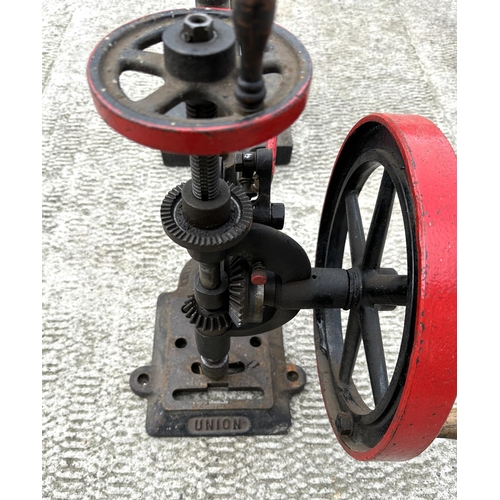 40 - A cast iron book press; together with a Union pillar drill (2).