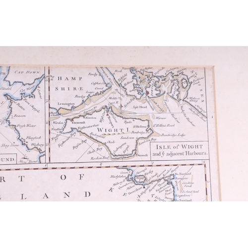 43 - A late 18th century Shipping chart of the English channel by Seale with tipped in vignettes for Isle... 