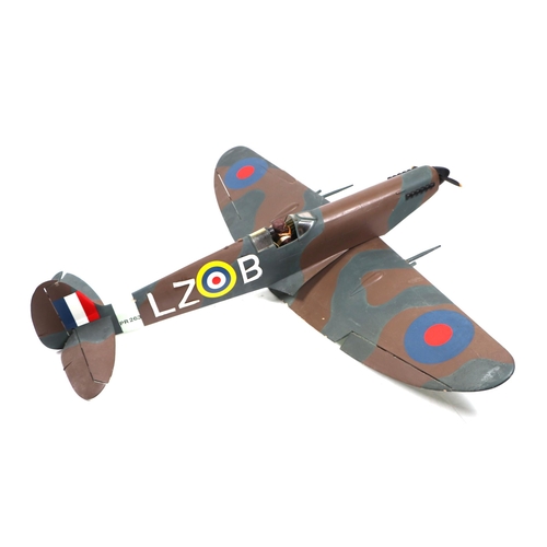 447 - A large scale RAF Spitfire model with engine, 160cms wingspan.