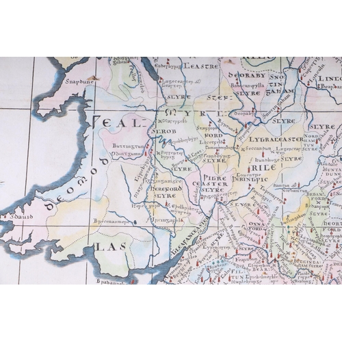 45 - Robert Morden (1650-1703) - Britannia Saxonica - hand tinted map of the British Isles, Isle of Mann ... 